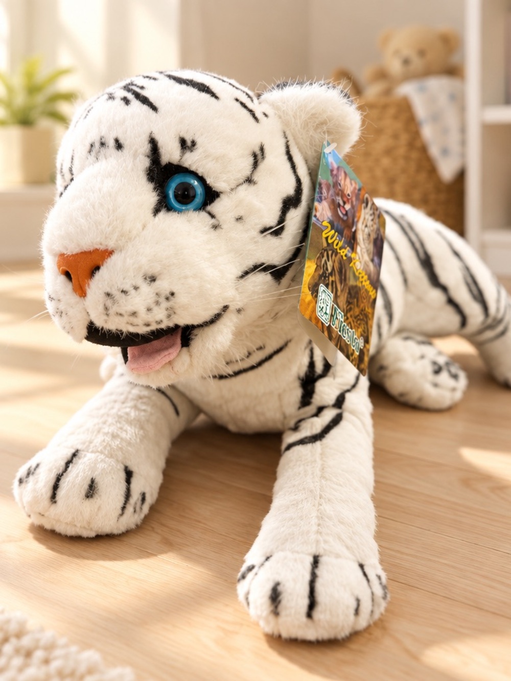 Fiesta Wild Kittens Laying White Tiger Plush model A17649
